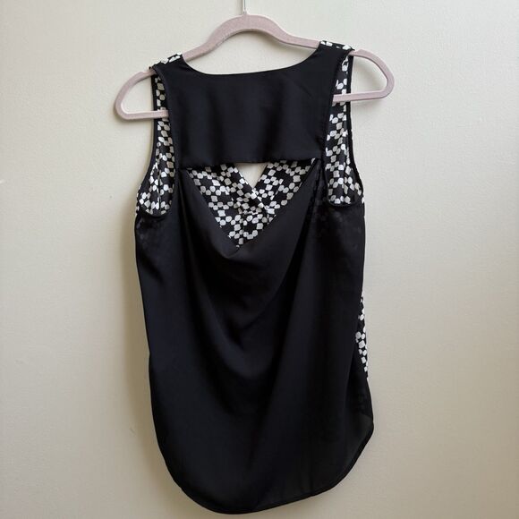 Banana Republic Blouse Medium Black/white Womens Blouse Open Back Size Small - Picture 2 of 3